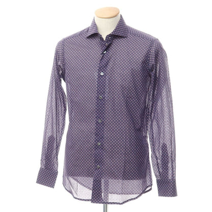 【新品】バグッタ Bagutta コットン ワイドカラー カジュアルシャツ
 ネイビーxダークレッド【サイズ38】【NVY】【S/S/A/W】【状態ランクN】【メンズ】
【759783】