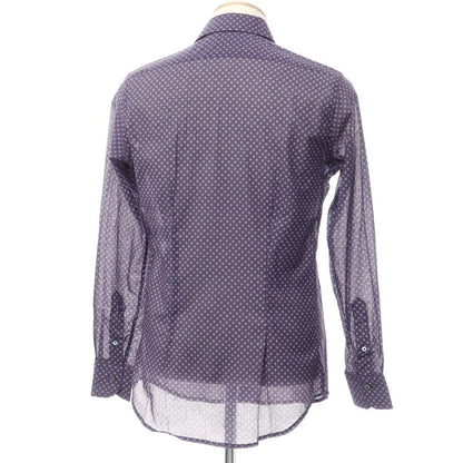 【新品】バグッタ Bagutta コットン ワイドカラー カジュアルシャツ
 ネイビーxダークレッド【サイズ38】【NVY】【S/S/A/W】【状態ランクN】【メンズ】
【759783】