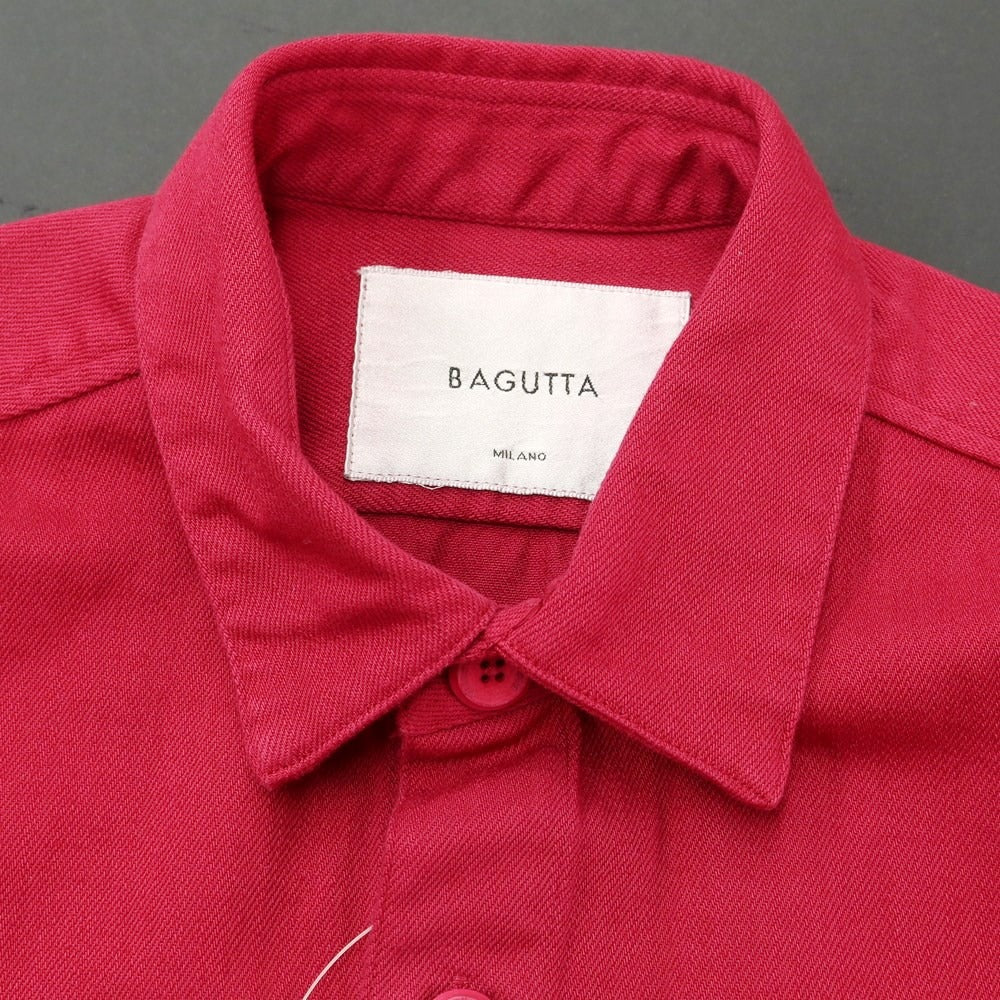 【新品アウトレット】バグッタ Bagutta コットン  カジュアルシャツ ワインレッド【サイズM】【RED】【S/S/A/W】【状態ランクN-】【メンズ】【759776】