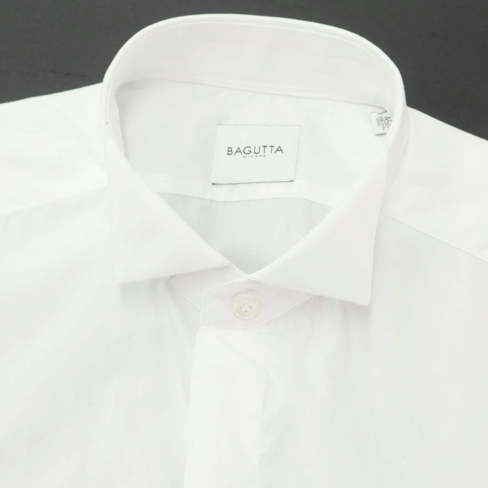 [New] Bagutta Broad Cotton Wing Collar Dress Shirt White [40] [Condition Rank N] [Men&