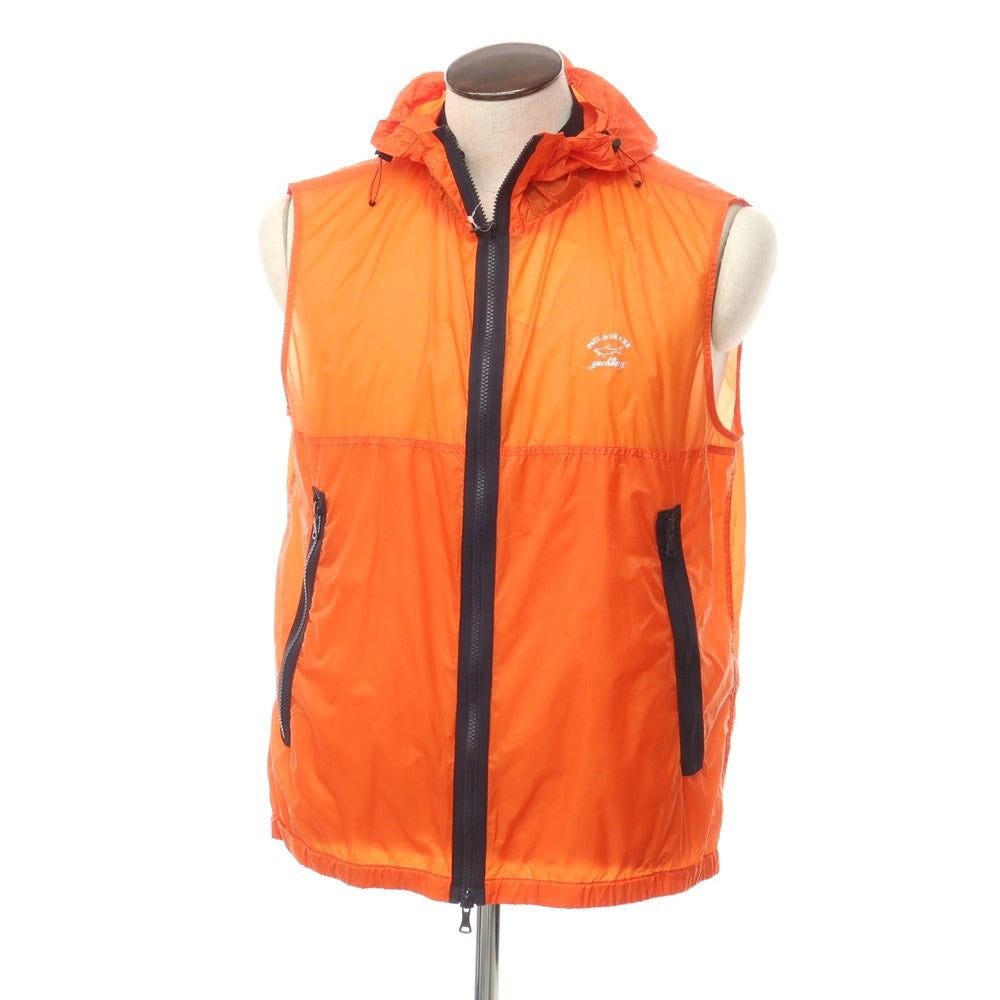 [New] Paul &amp;amp; Shark Nylon Sleeveless Shell Jacket Orange [L] [Condition Rank N] [Men&