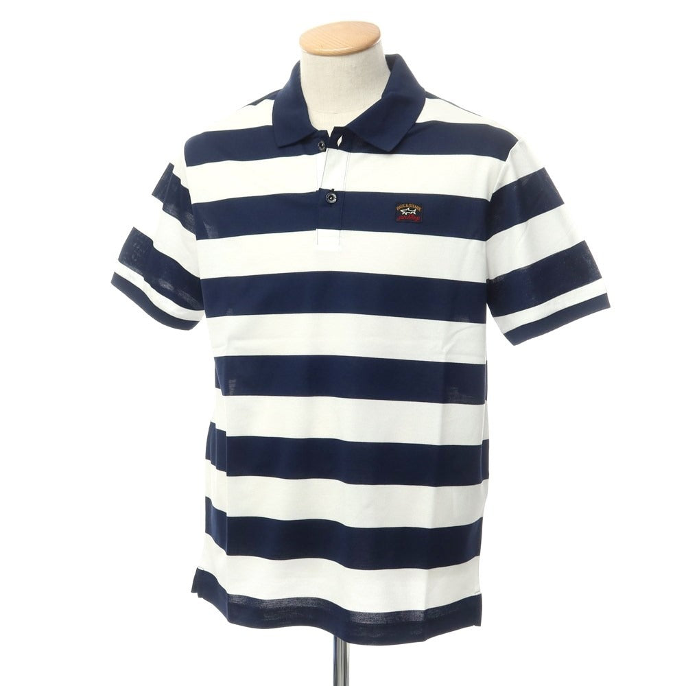 [New] Paul &amp;amp; Shark Cotton Border Short Sleeve Polo Shirt White x Navy [Size S] [WHT] [S/S] [Condition Rank N] [Men&