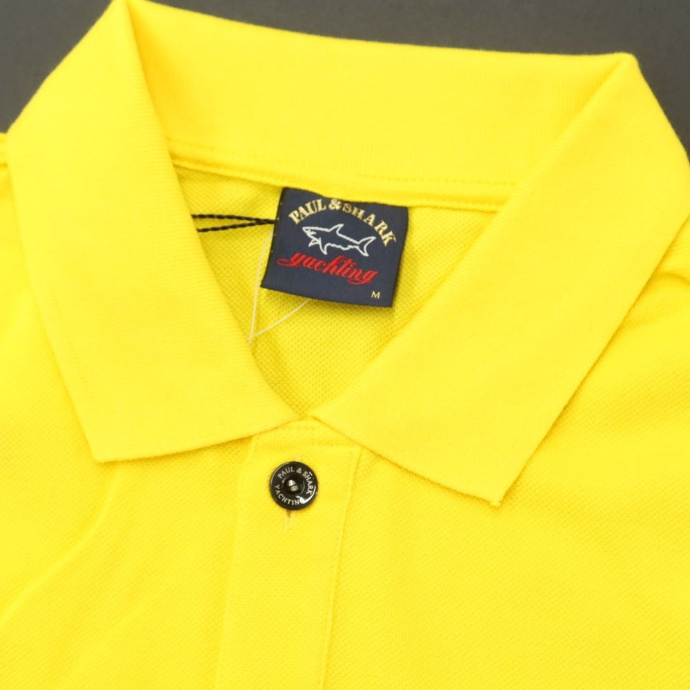 【新品】ポールアンドシャーク PAUL&amp;SHARK コットン 半袖ポロシャツ イエロー【 サイズM 】【 状態ランクN 】【 メンズ 】 [EPD]
