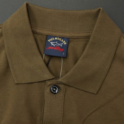 [New] Paul &amp;amp; Shark Cotton Short Sleeve Polo Shirt Dark Olive [Size L] [KAK] [S/S] [Condition Rank N] [Men&