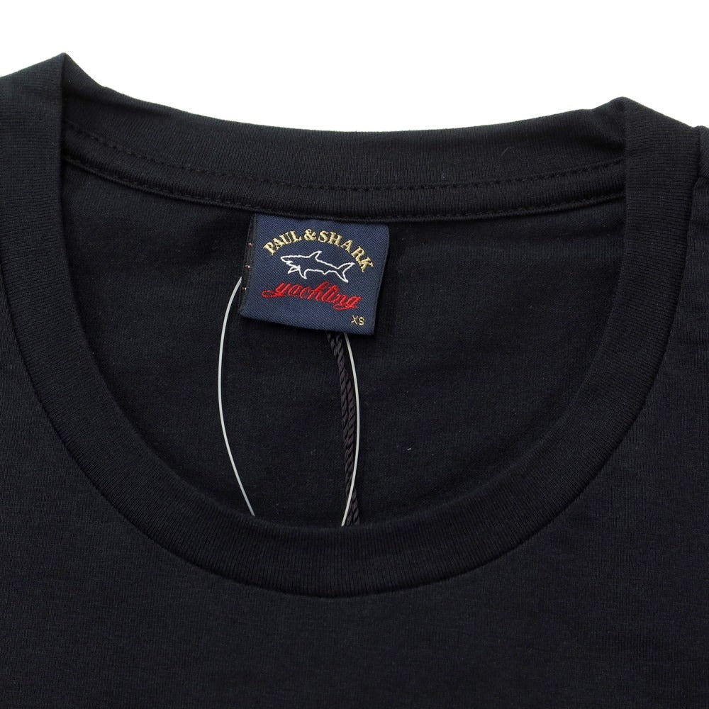 【新品】ポールアンドシャーク PAUL&amp;SHARK コットン クルーネック 長袖Ｔシャツ ブラック【サイズXS】【 状態ランクN 】【 メンズ 】[EPD]