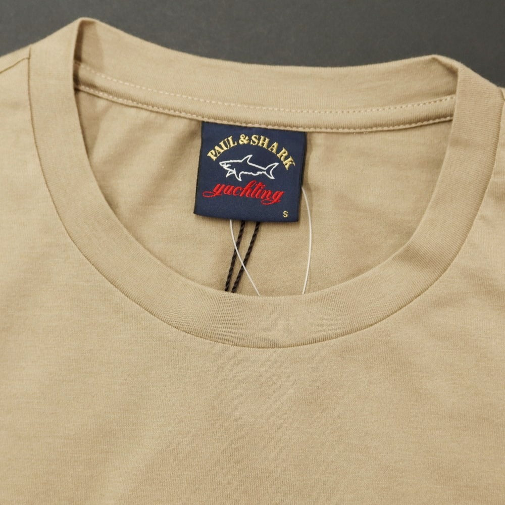 [New] Paul &amp;amp; Shark logo patch short sleeve T-shirt dark beige [S] [Condition rank N] [Men&