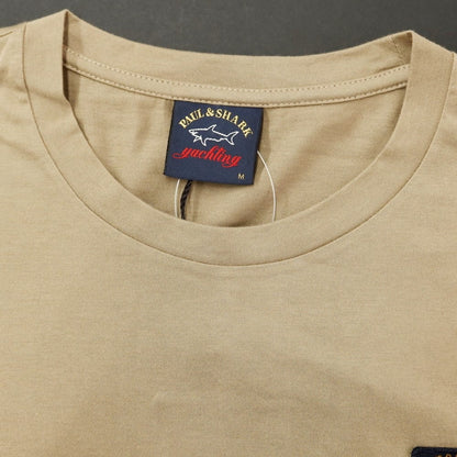 [New Outlet] Paul &amp;amp; Shark Logo Patch Short Sleeve T-Shirt Dark Beige [M] [Condition Rank N-] [Men&