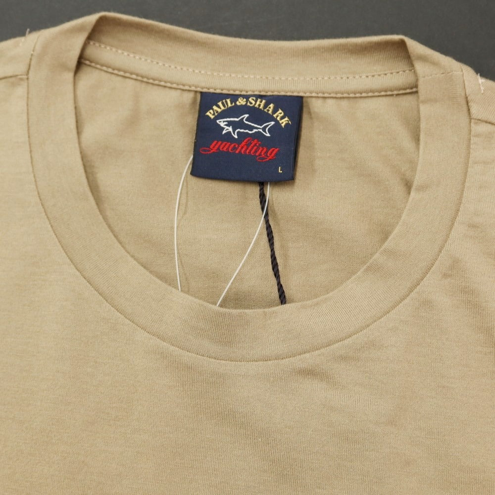 [New] Paul &amp;amp; Shark logo patch short sleeve T-shirt dark beige [L] [Condition rank N] [Men&