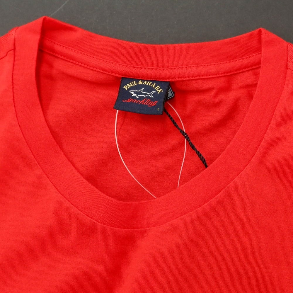 [New] Paul &amp;amp; Shark logo patch short sleeve T-shirt red [L] [Condition rank N] [Men&