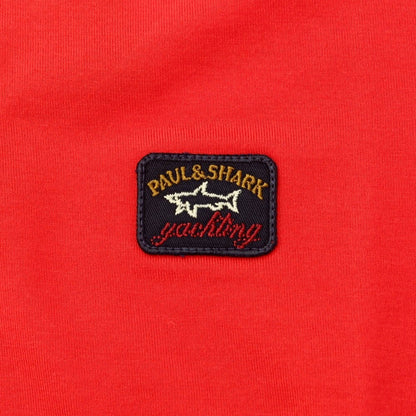 【新品】ポールアンドシャーク PAUL&amp;SHARK ロゴワッペン 半袖Ｔシャツ レッド【 L 】【 状態ランクN 】【 メンズ 】 [EPD]