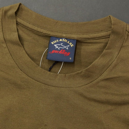 【新品】ポールアンドシャーク PAUL&amp;SHARK ロゴワッペン 半袖Ｔシャツ オリーブ【 S 】【 状態ランクN 】【 メンズ 】