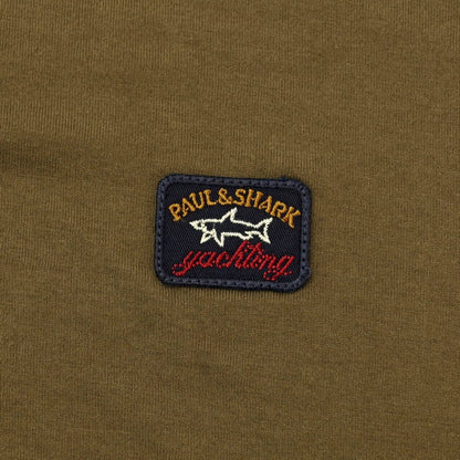 【新品】ポールアンドシャーク PAUL&amp;SHARK ロゴワッペン 半袖Ｔシャツ オリーブ【 M 】【 状態ランクN 】【 メンズ 】 [EPD]