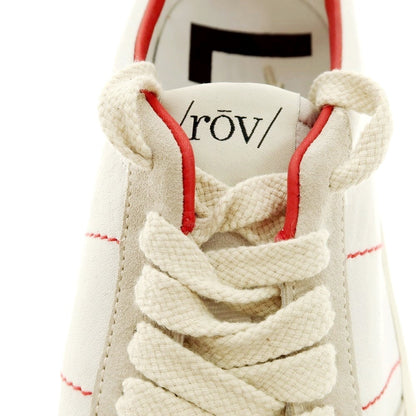 [New outlet] Rove rov leather low-cut sneakers light gray x red [39] [Condition rank N-] [Men&