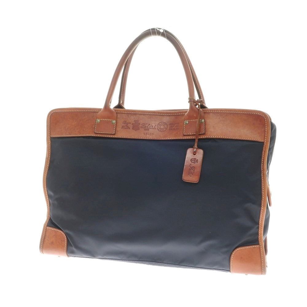 [Used] Felisi 12-39 Nylon Briefcase Navy x Brown [Condition Rank C] [Men&