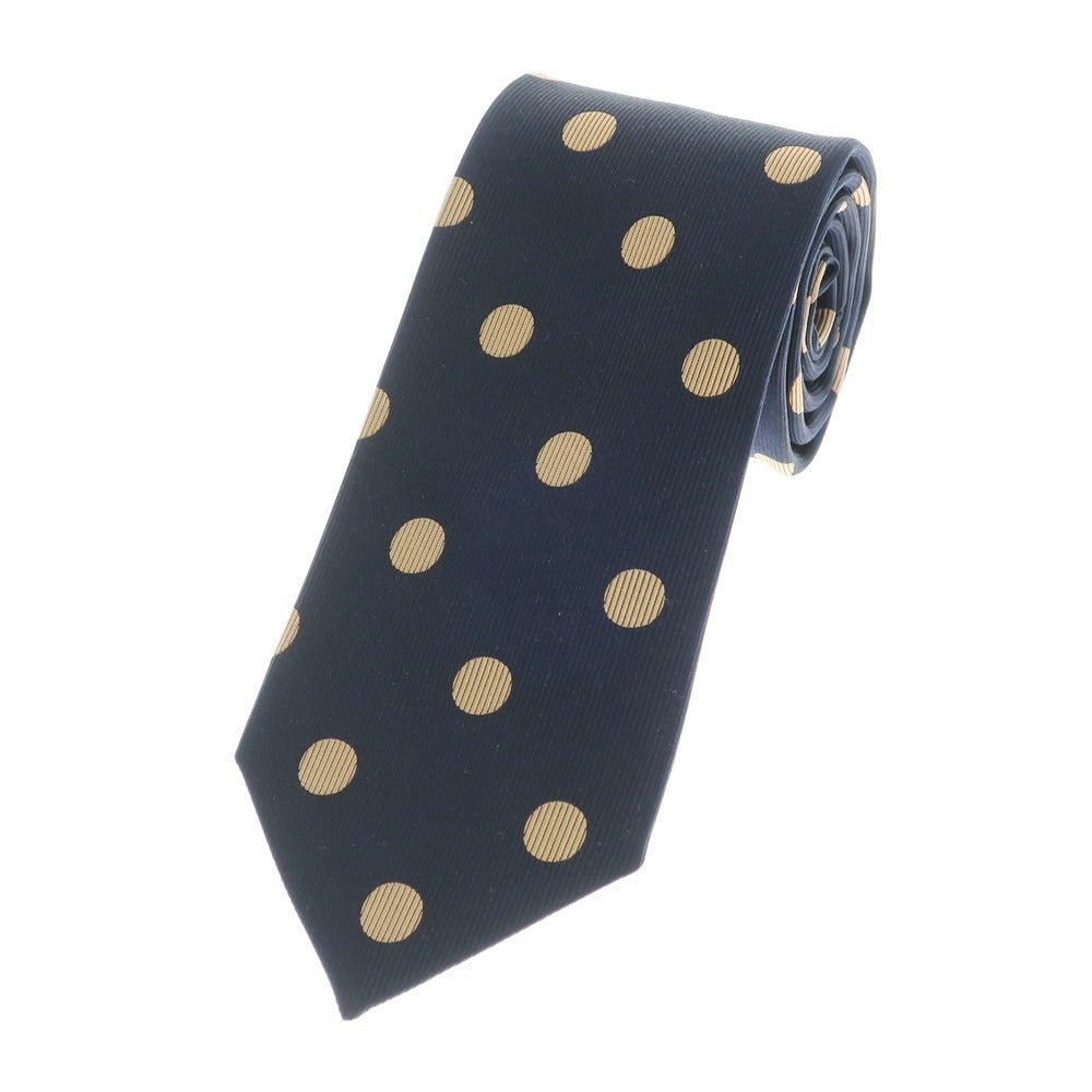 [Used] Robert Fraser 3-fold silk polka dot tie, navy x beige [NVY] [S/S/A/W] [Condition Rank A] [Men&