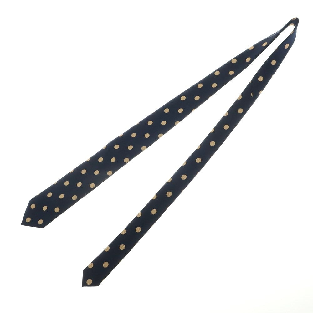 [Used] Robert Fraser 3-fold silk polka dot tie, navy x beige [NVY] [S/S/A/W] [Condition Rank A] [Men&