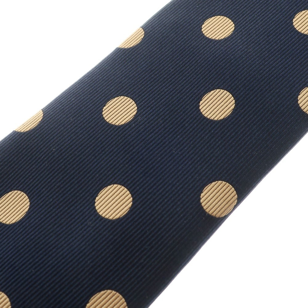 [Used] Robert Fraser 3-fold silk polka dot tie, navy x beige [NVY] [S/S/A/W] [Condition Rank A] [Men&