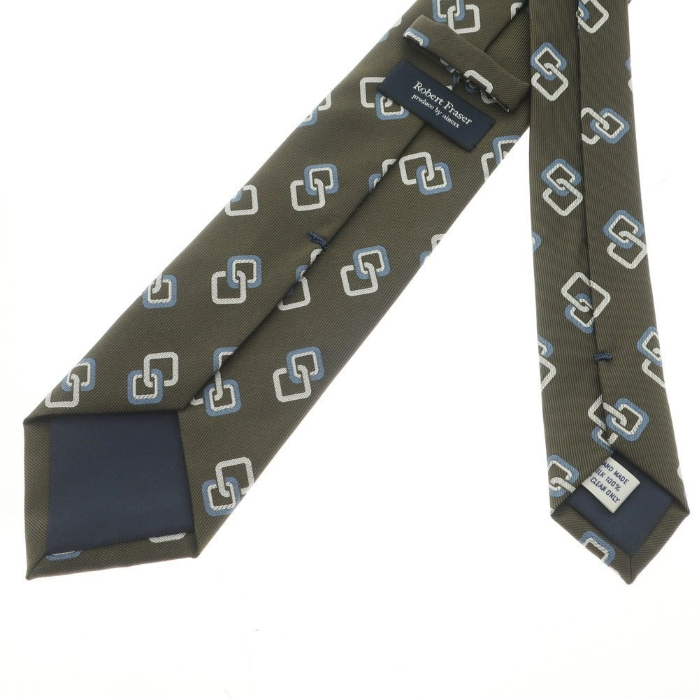 [Used] Robert Fraser, 3-fold silk small pattern tie, olive [GRN] [S/S/A/W] [Condition: B] [Men&