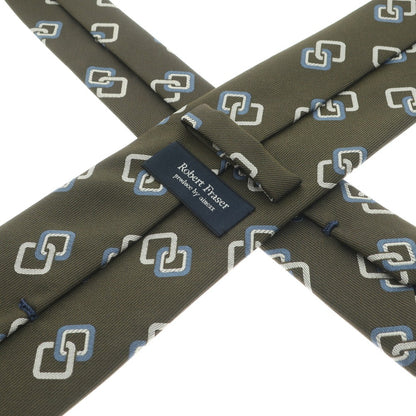 [Used] Robert Fraser, 3-fold silk small pattern tie, olive [GRN] [S/S/A/W] [Condition: B] [Men&