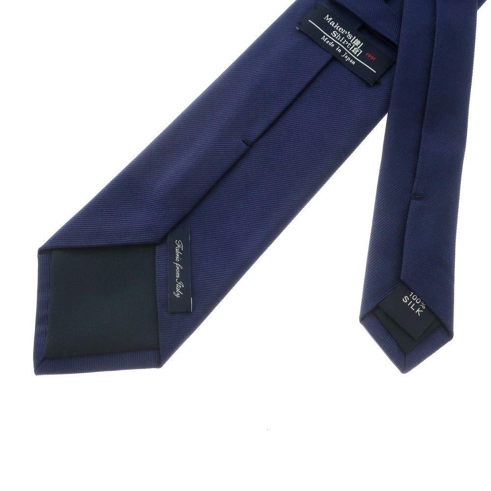 [Used] Makers Shirt Kamakura 3-fold silk plain tie navy [NVY] [S/S/A/W] [Condition rank B] ​​[Men&