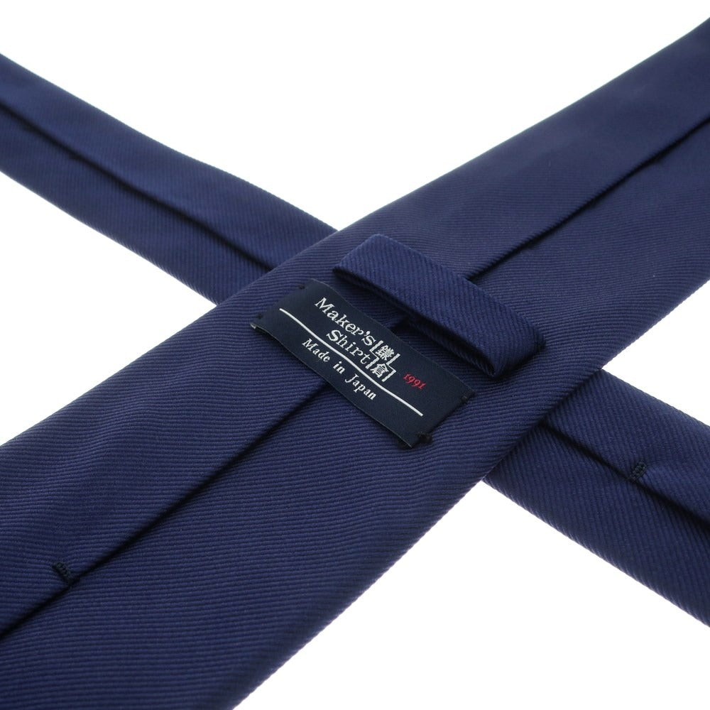 [Used] Makers Shirt Kamakura 3-fold silk plain tie navy [NVY] [S/S/A/W] [Condition rank B] ​​[Men&