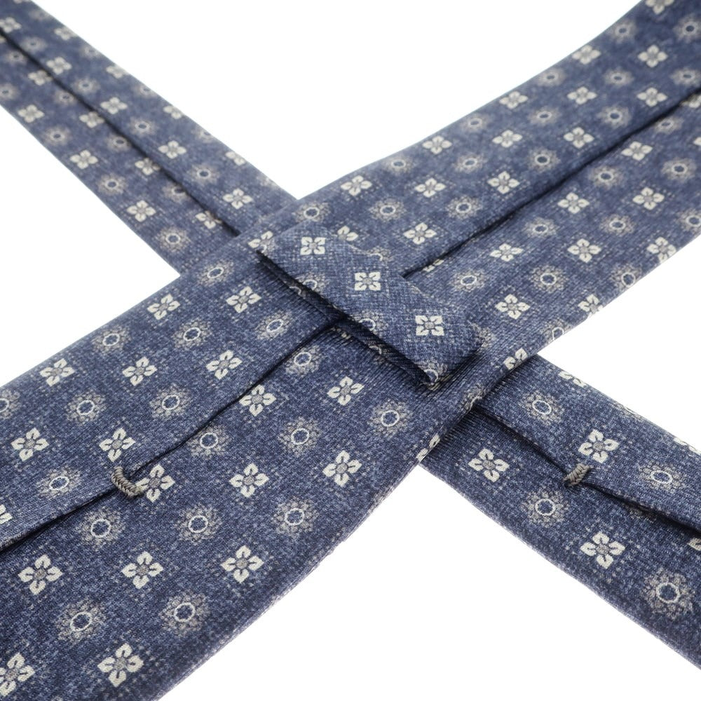 [Used] Makers Shirt Kamakura Calabrese Quattro Pieghe Silk Small Pattern Necktie Navy x White [NVY] [S/S/A/W] [Condition Rank B] ​​[Men&