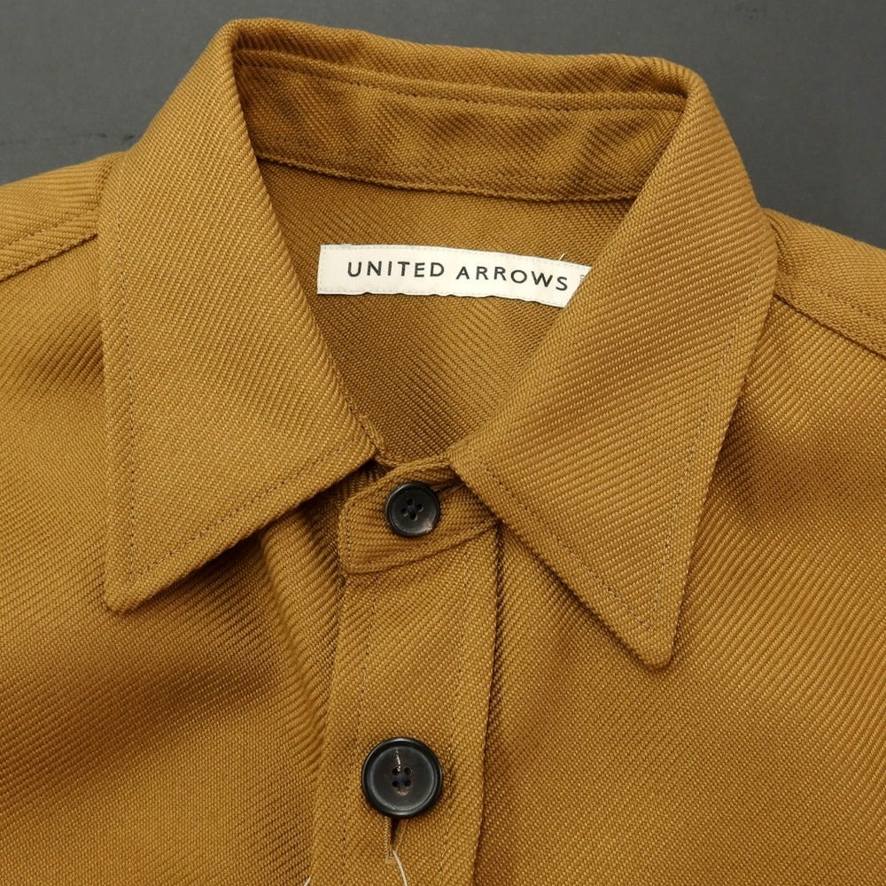 【中古】ユナイテッドアローズ UNITED ARROWS ツイル織ポリエステル ワイドシルエット シャツ キャメルブラウン【 S 】【 状態ランクB 】【 メンズ 】