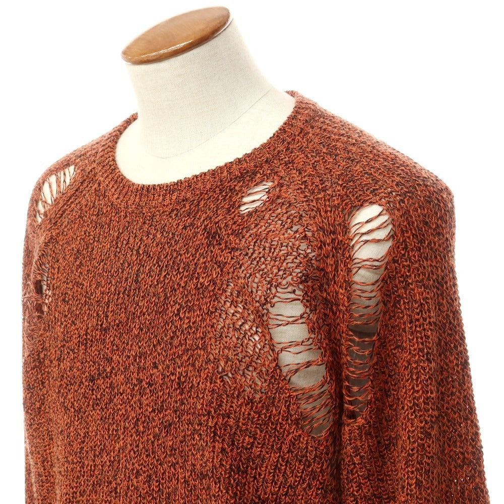 [Used] VEIN Spring/Summer 2023 Cotton Crew Neck Pullover Knit Orange x Black [2] [Condition Rank B] [Men&