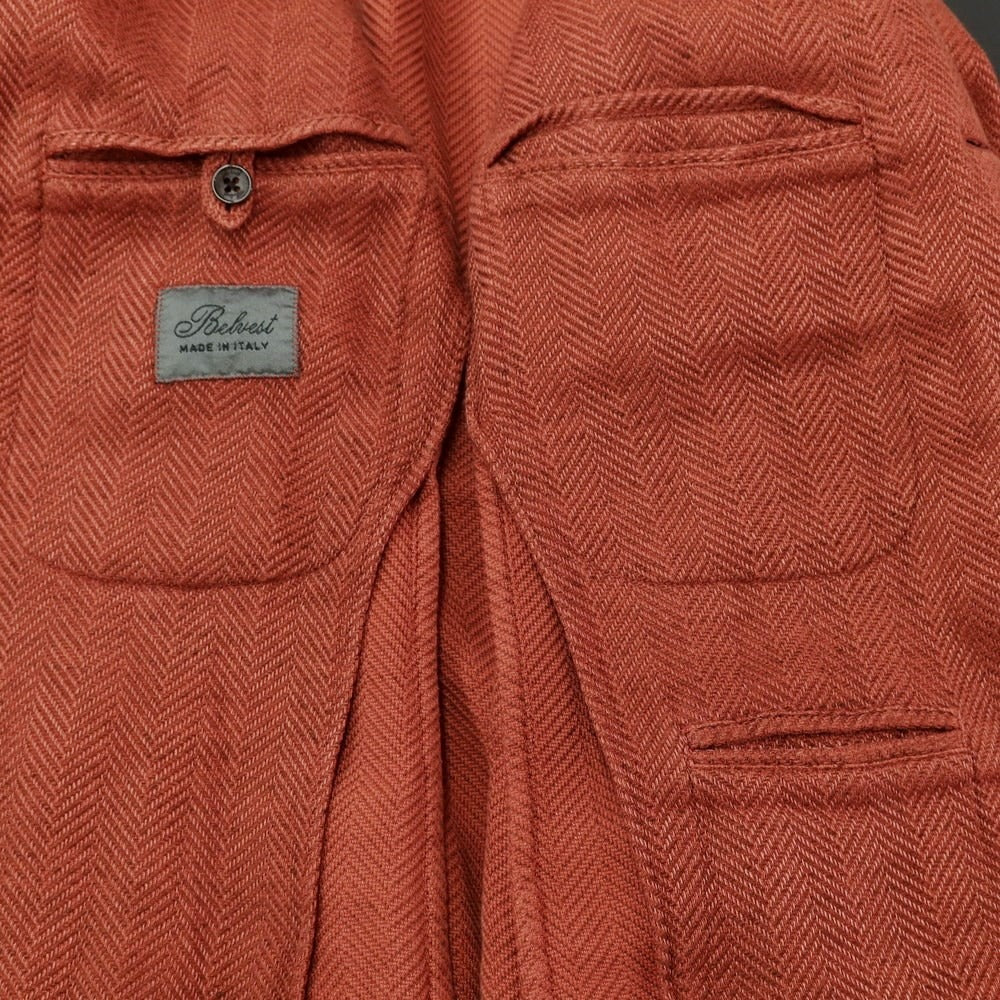 [Used] Belvest Cotton Linen 3B Casual Jacket Terracotta [46 Drop7] [Condition Rank C] [Men&