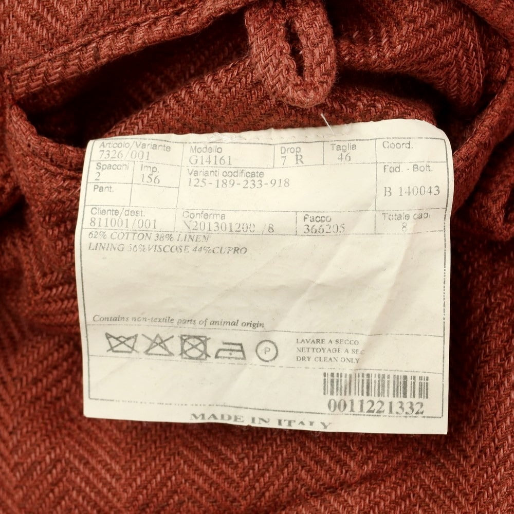 [Used] Belvest Cotton Linen 3B Casual Jacket Terracotta [46 Drop7] [Condition Rank C] [Men&