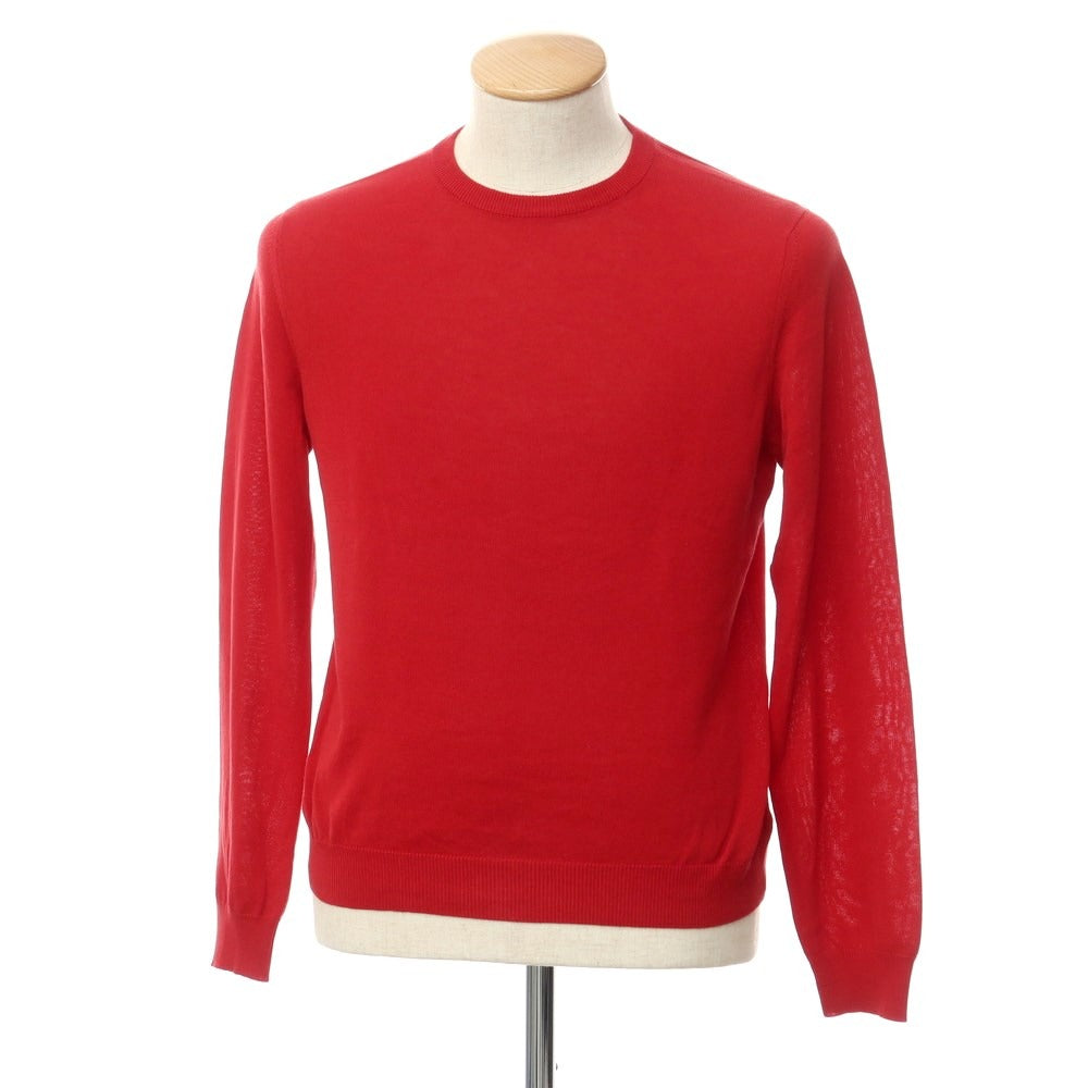 [Used] ZANONE Cotton Crew Neck Pullover Knit Red [46] [Condition Rank C] [Men&