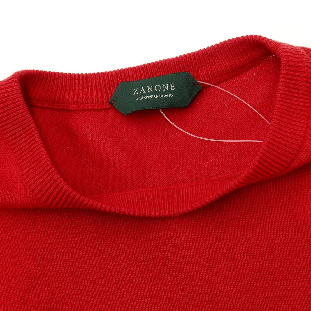 [Used] ZANONE Cotton Crew Neck Pullover Knit Red [46] [Condition Rank C] [Men&