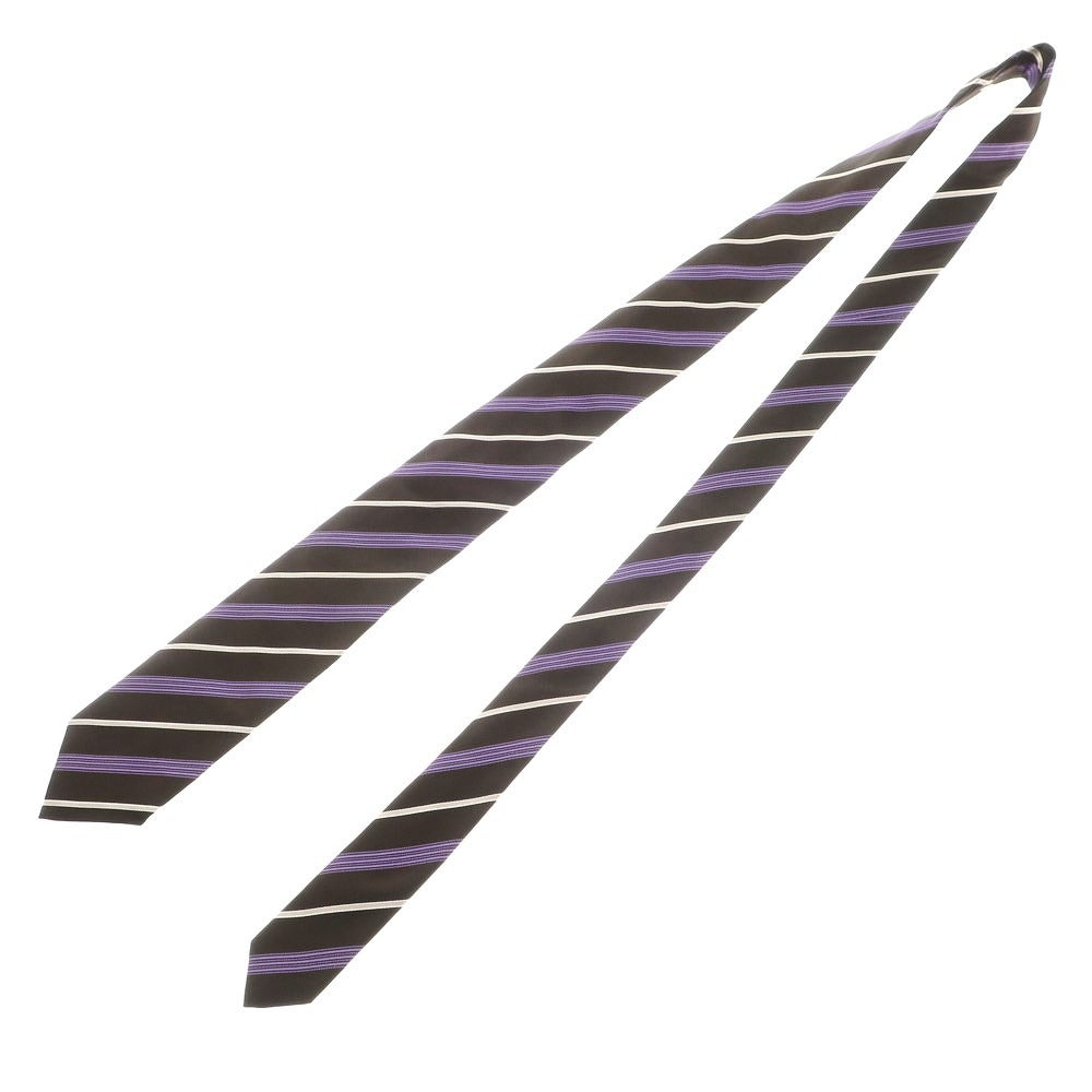 [Used] ISAIA 7FOLD Silk Striped Tie Brown x Purple [BRW] [S/S/A/W] [Condition Rank A] [Men&