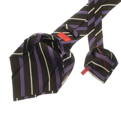 [Used] ISAIA 7FOLD Silk Striped Tie Brown x Purple [BRW] [S/S/A/W] [Condition Rank A] [Men&