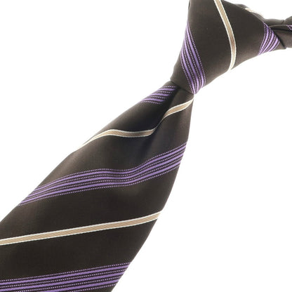 [Used] ISAIA 7FOLD Silk Striped Tie Brown x Purple [BRW] [S/S/A/W] [Condition Rank A] [Men&