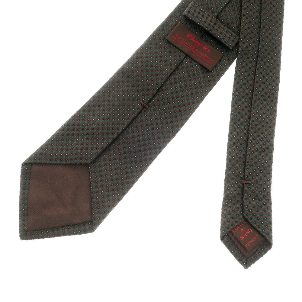 [Used] FIORIO 3-fold silk small pattern tie, brown x green [BRW] [S/S/A/W] [Condition rank B] ​​[Men&