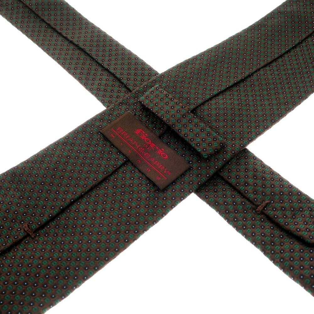 [Used] FIORIO 3-fold silk small pattern tie, brown x green [BRW] [S/S/A/W] [Condition rank B] ​​[Men&