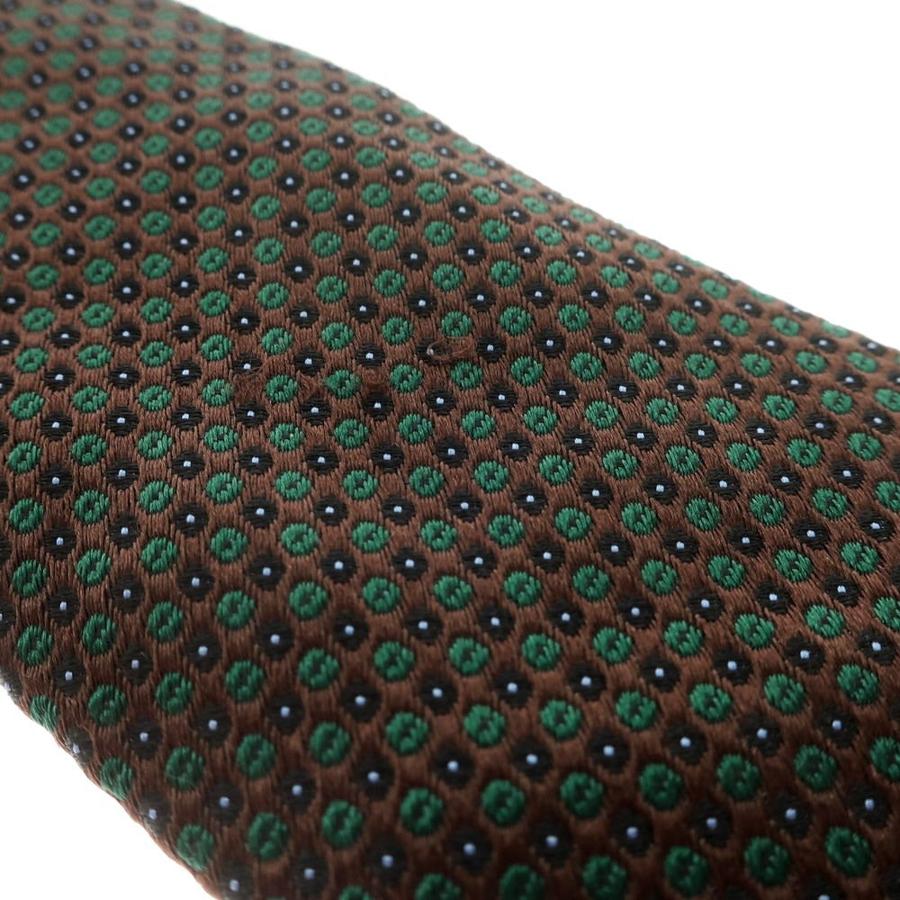 [Used] FIORIO 3-fold silk small pattern tie, brown x green [BRW] [S/S/A/W] [Condition rank B] ​​[Men&