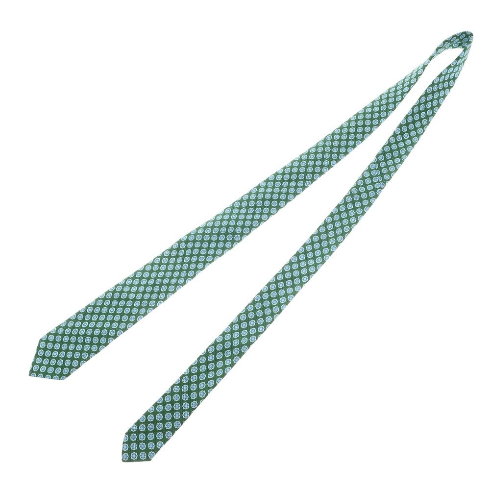 [Used] LBM1911 LBM1911 Tri-fold Silk Small Pattern Necktie Green x Blue [GRN] [S/S/A/W] [Condition Rank B] ​​[Men&