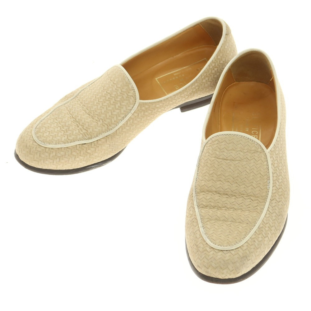 [Used] EDIFICE HIROSHI TUBOUCHI Embossed Nubuck Leather Loafers Beige [7] [Condition Rank B] [Men&