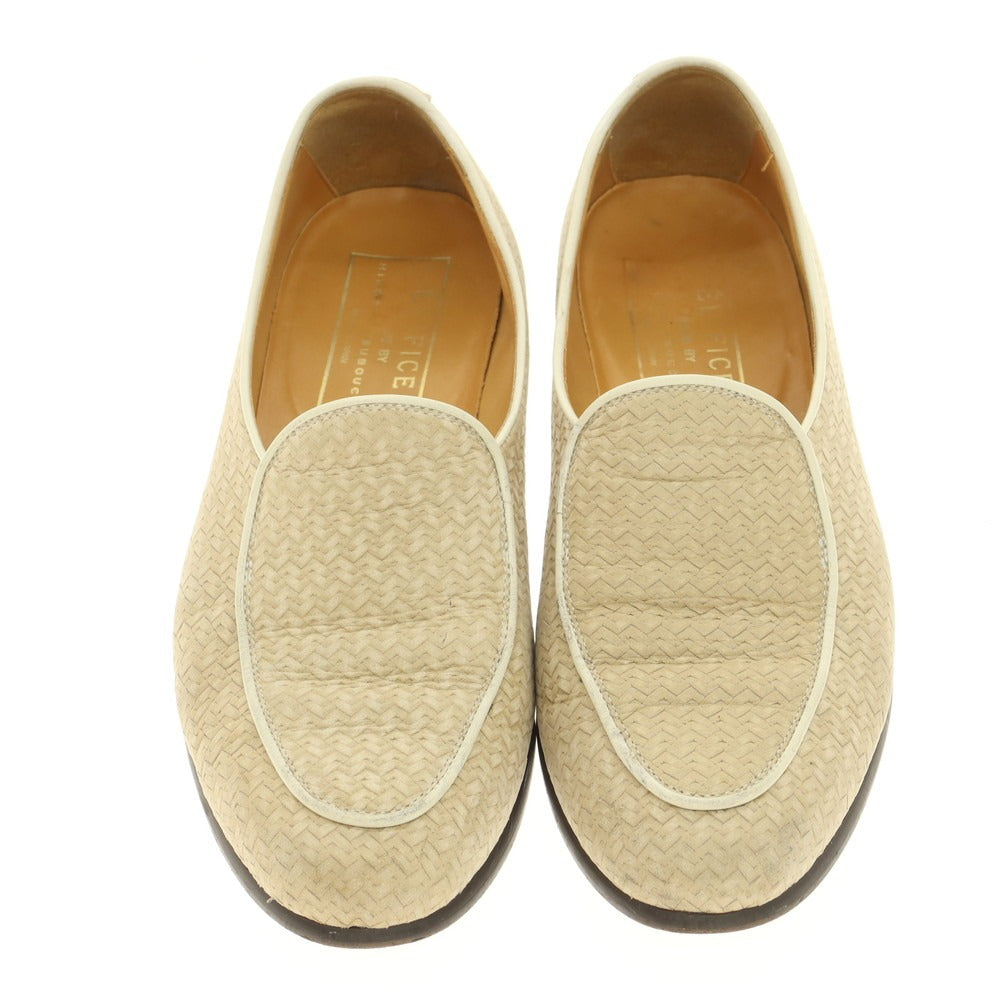 [Used] EDIFICE HIROSHI TUBOUCHI Embossed Nubuck Leather Loafers Beige [7] [Condition Rank B] [Men&