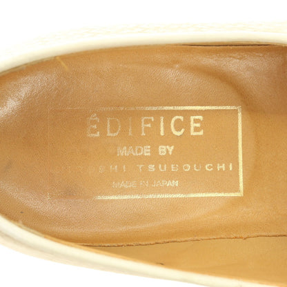 [Used] EDIFICE HIROSHI TUBOUCHI Embossed Nubuck Leather Loafers Beige [7] [Condition Rank B] [Men&