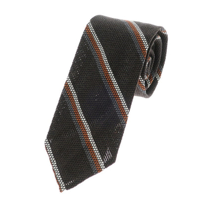 [Used] Francesco Marino F.MARINO 3-fold sfoderata silk striped tie dark brown x orange [BRW] [S/S/A/W] [Condition Rank A] [Men&