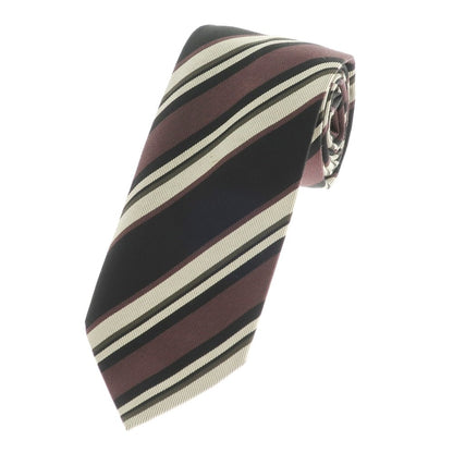 [Used] HOLLIDAY &amp;amp; BROWN BEAMS f special order 3-fold silk striped tie black x brown [BLK] [S/S/A/W] [Condition rank B] ​​[Men&