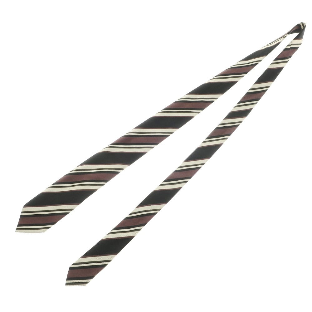 [Used] HOLLIDAY &amp;amp; BROWN BEAMS f special order 3-fold silk striped tie black x brown [BLK] [S/S/A/W] [Condition rank B] ​​[Men&