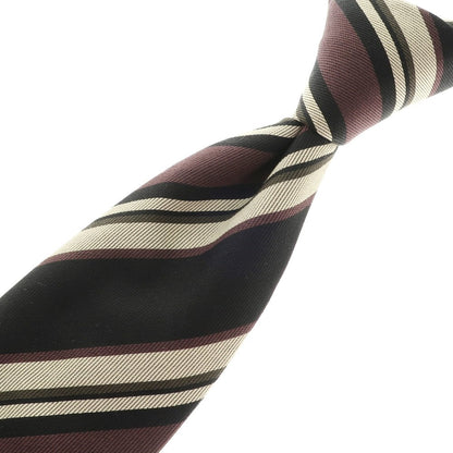 [Used] HOLLIDAY &amp;amp; BROWN BEAMS f special order 3-fold silk striped tie black x brown [BLK] [S/S/A/W] [Condition rank B] ​​[Men&