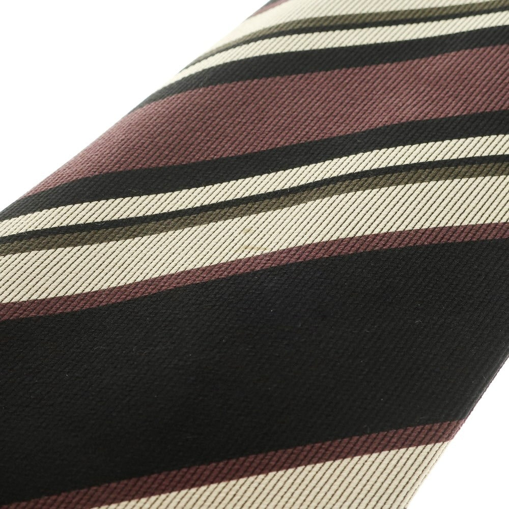 [Used] HOLLIDAY &amp;amp; BROWN BEAMS f special order 3-fold silk striped tie black x brown [BLK] [S/S/A/W] [Condition rank B] ​​[Men&