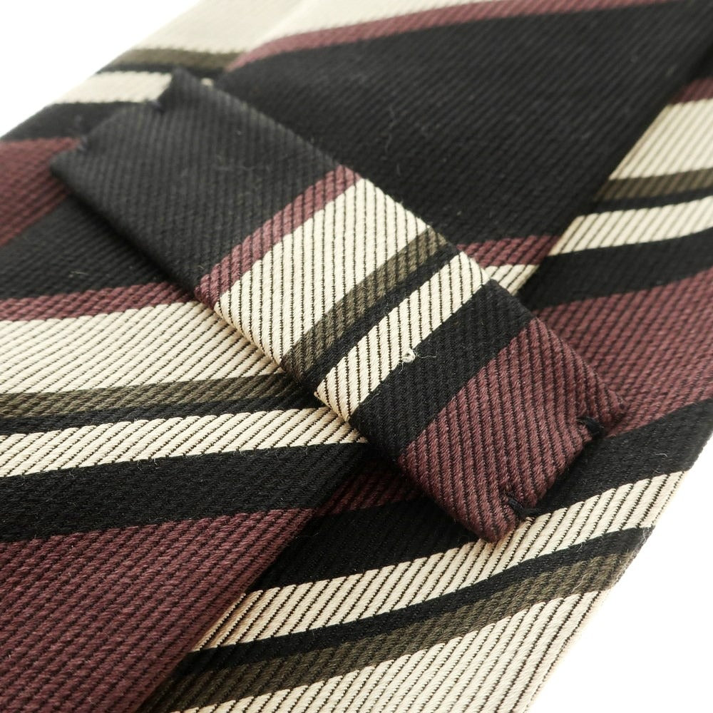 [Used] HOLLIDAY &amp;amp; BROWN BEAMS f special order 3-fold silk striped tie black x brown [BLK] [S/S/A/W] [Condition rank B] ​​[Men&