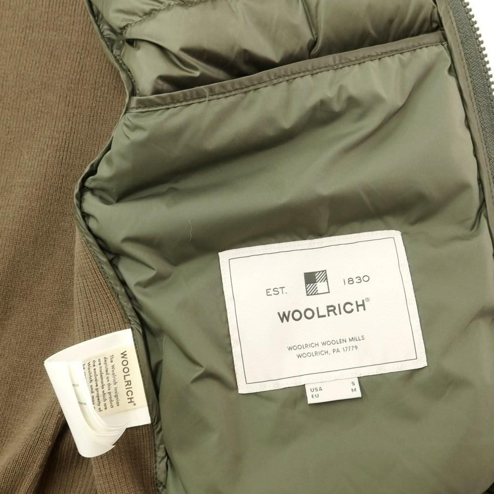 【中古】ウールリッチ WOOLRICH コットンニット切替 ダウンジャケット オリーブ【 S（US） 】【 状態ランクB 】【 メンズ 】