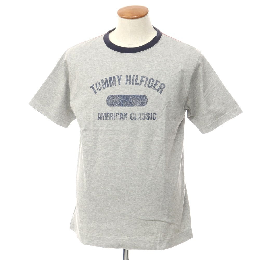 [Used] Tommy Hilfiger Cotton Crew Neck Short Sleeve T-Shirt Gray x Navy [M] [Condition Rank C] [Men&